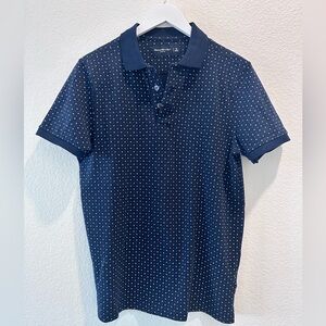 Abercrombie & Fitch Stretch Navy Blue and White Polos Classic Design